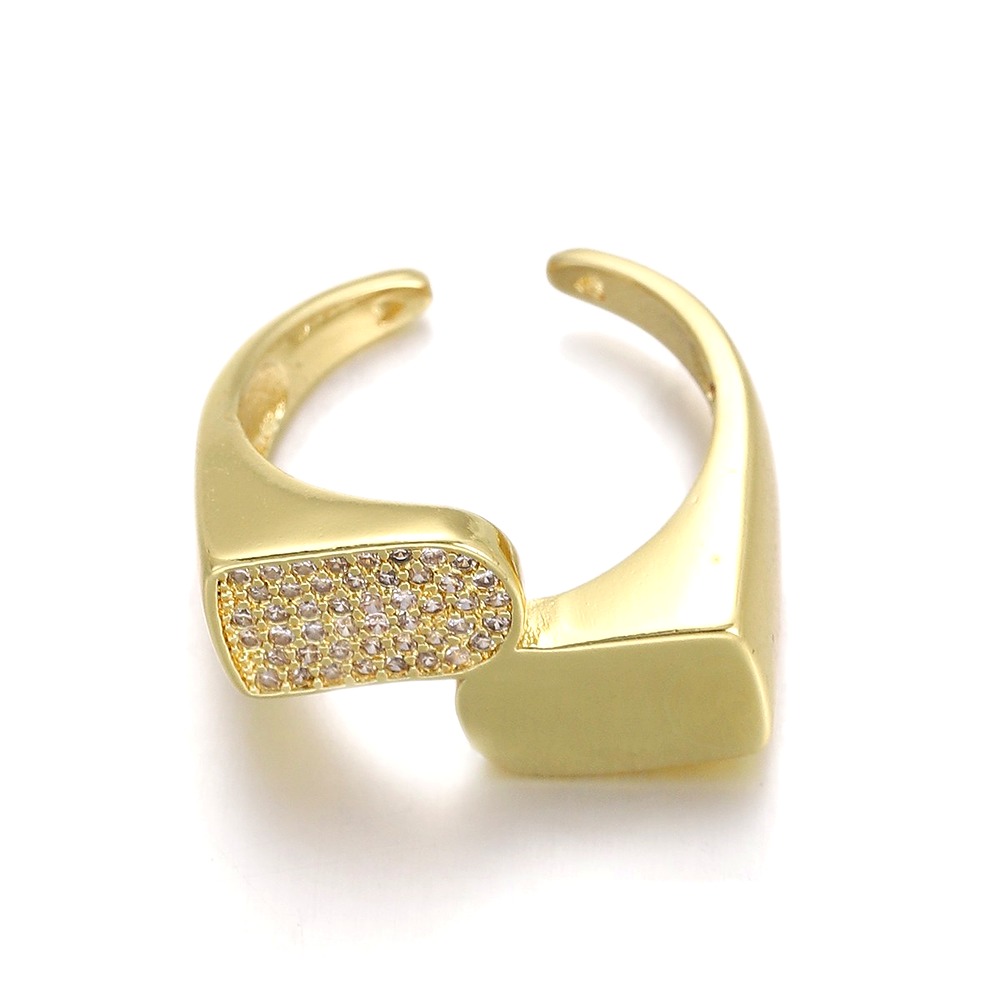 Sunflower Zirconia Ring - 18K Gold Plated Adjustable Band - DBNR219 style
