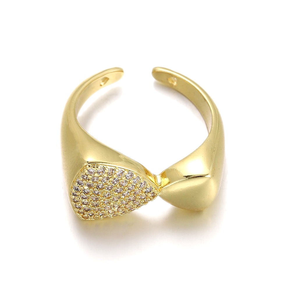 Sunflower Zirconia Ring - 18K Gold Plated Adjustable Band - DBNR219 style