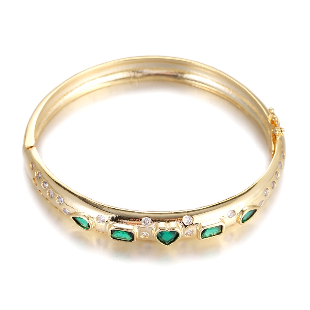 Green Mosaic Crystal Bangle