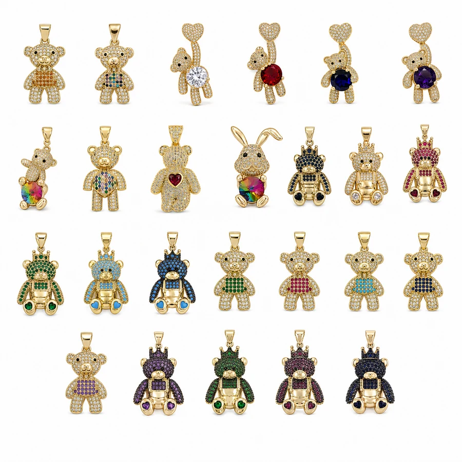 Crystal Bear Pendant Collection