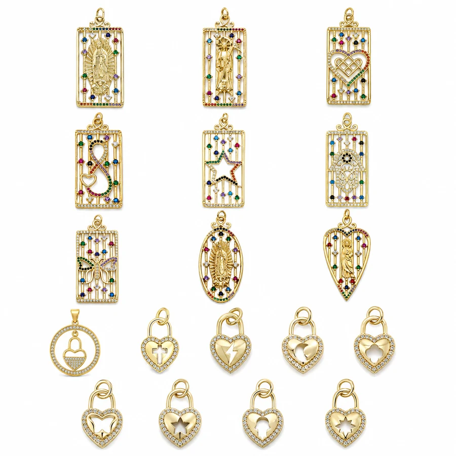 Crystal Lock & Heart Pendant Collection