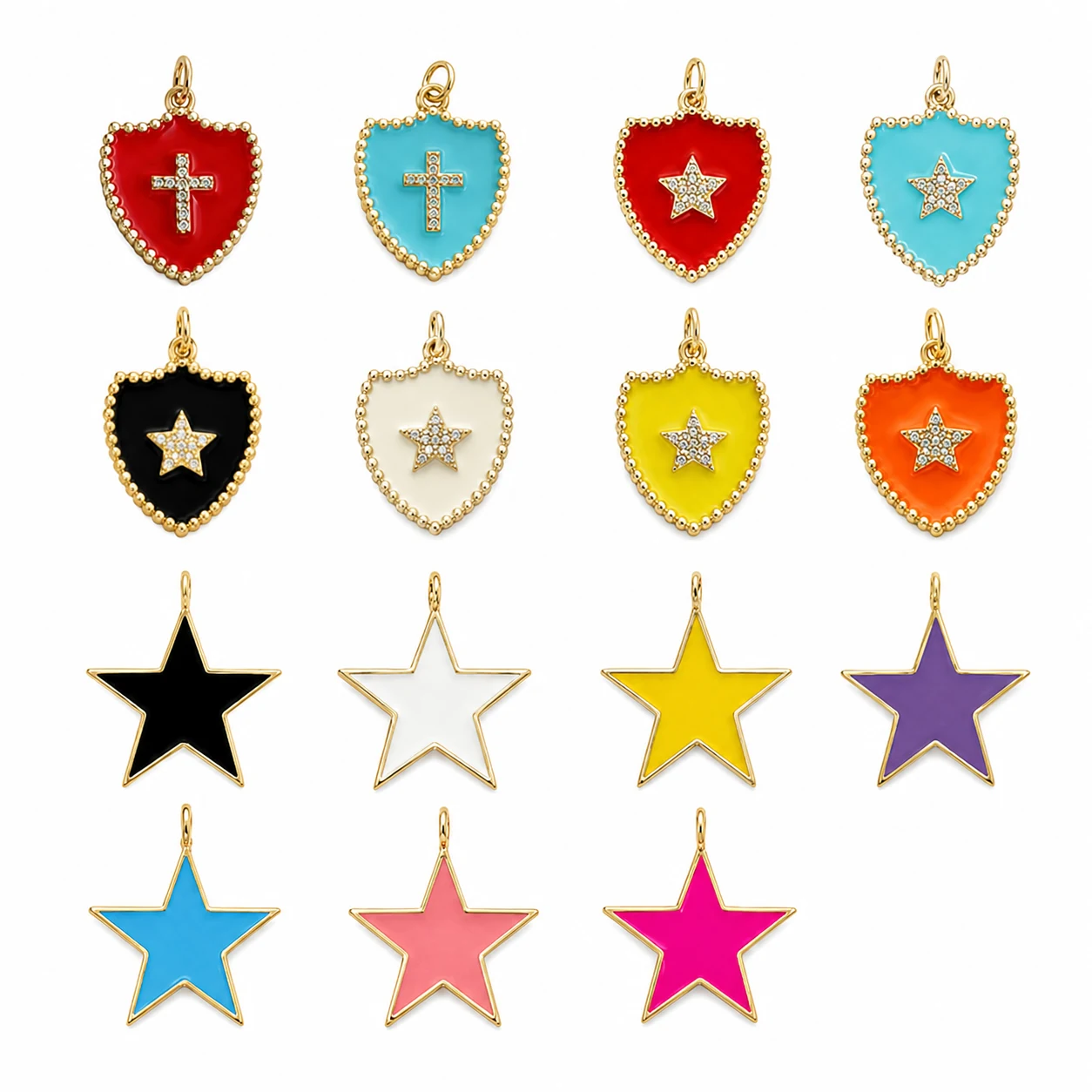 Enamel Heart & Star Pendant Collection