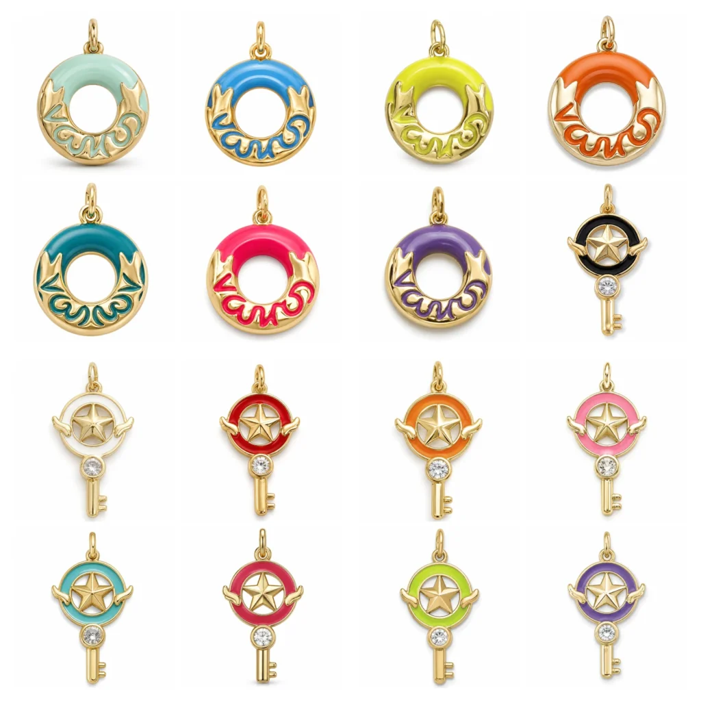 Enamel Wave & Star Key Pendant Collection
