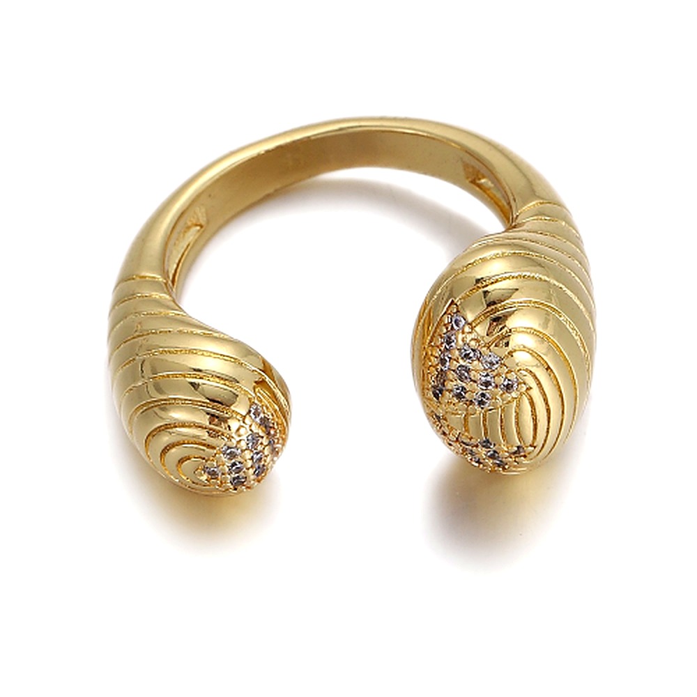 Shell Pavé Cuff Ring