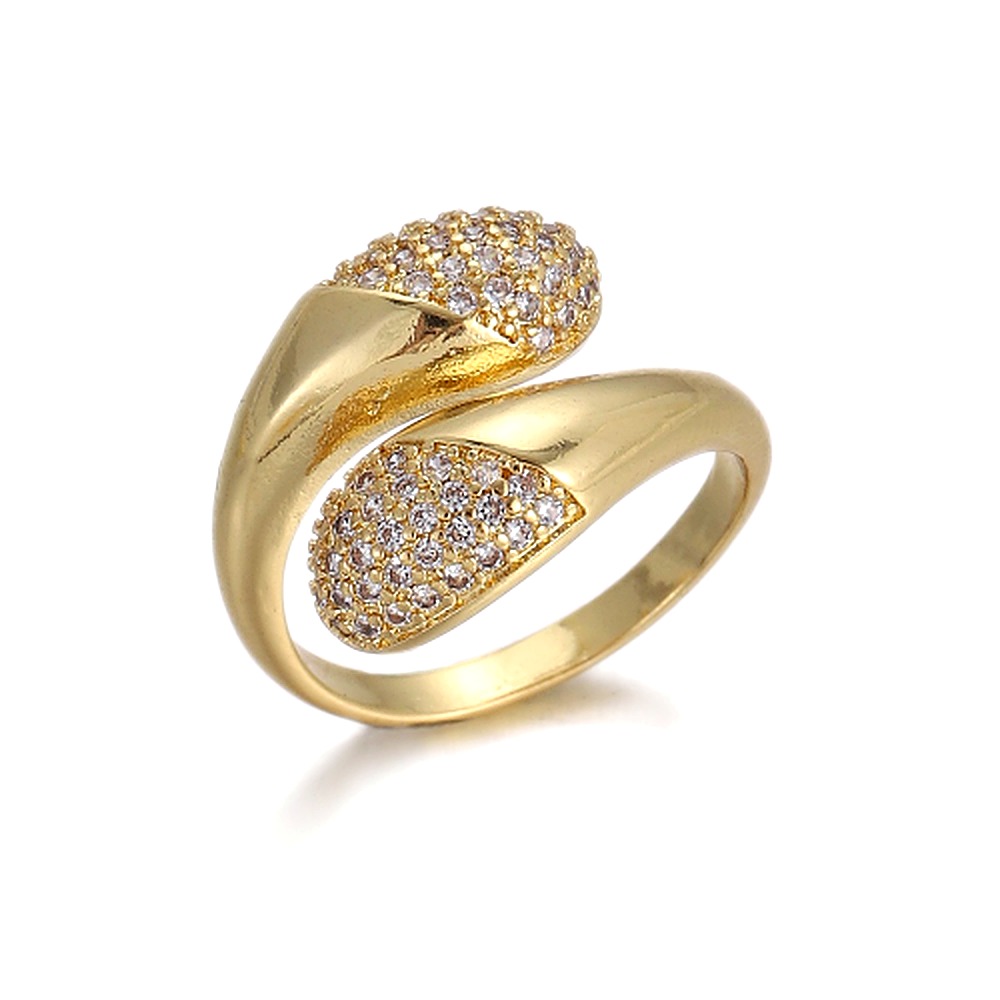 Curved Pavé Twist Ring