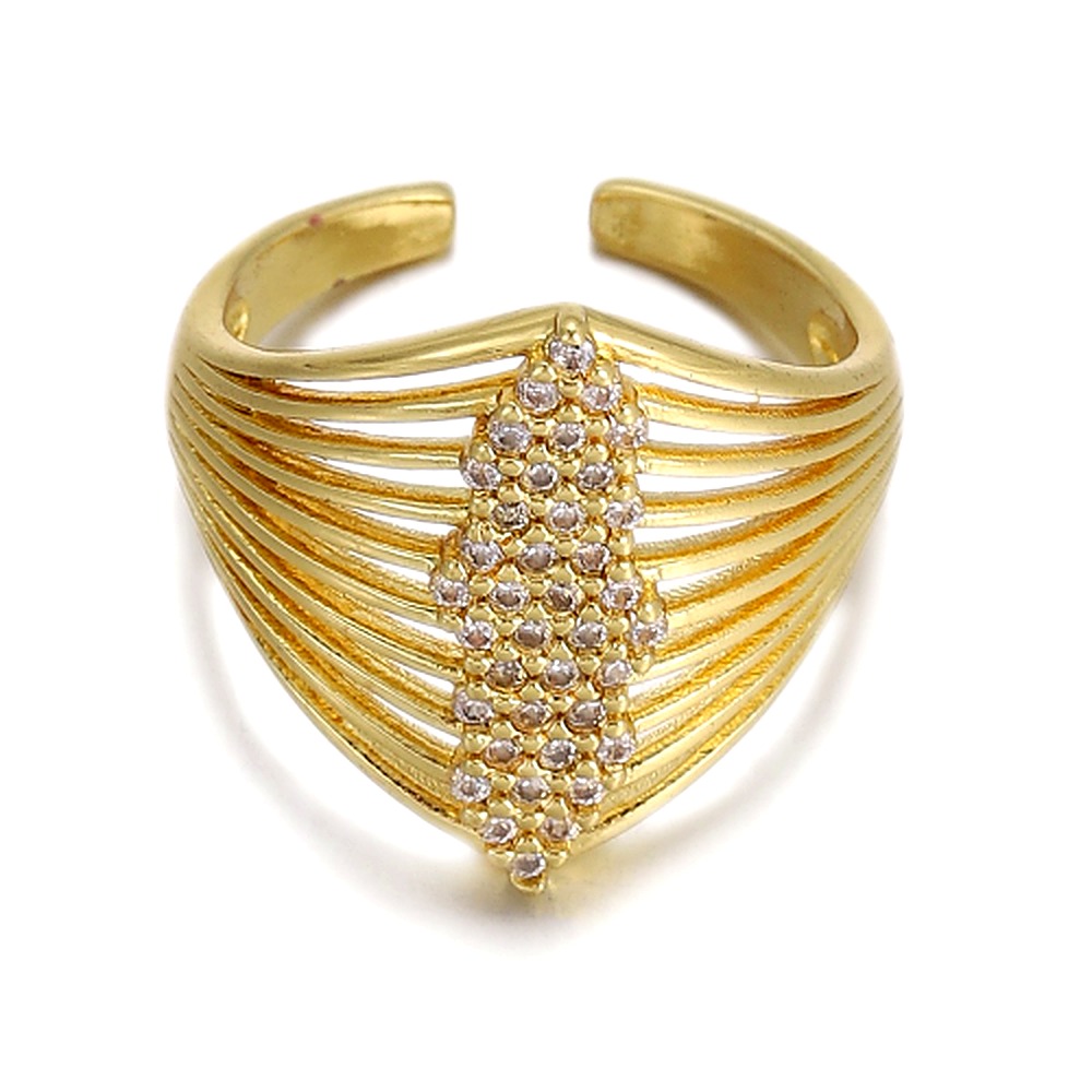 Geometric Pavé Dome Ring