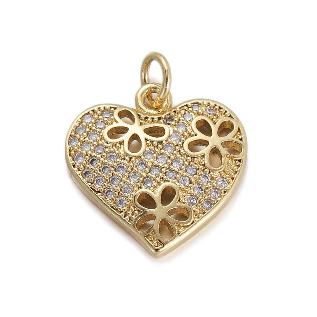Crystal Floral Heart Pendant