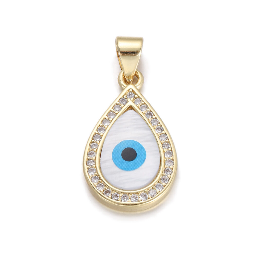 Crystal Evil Eye Teardrop Pendant