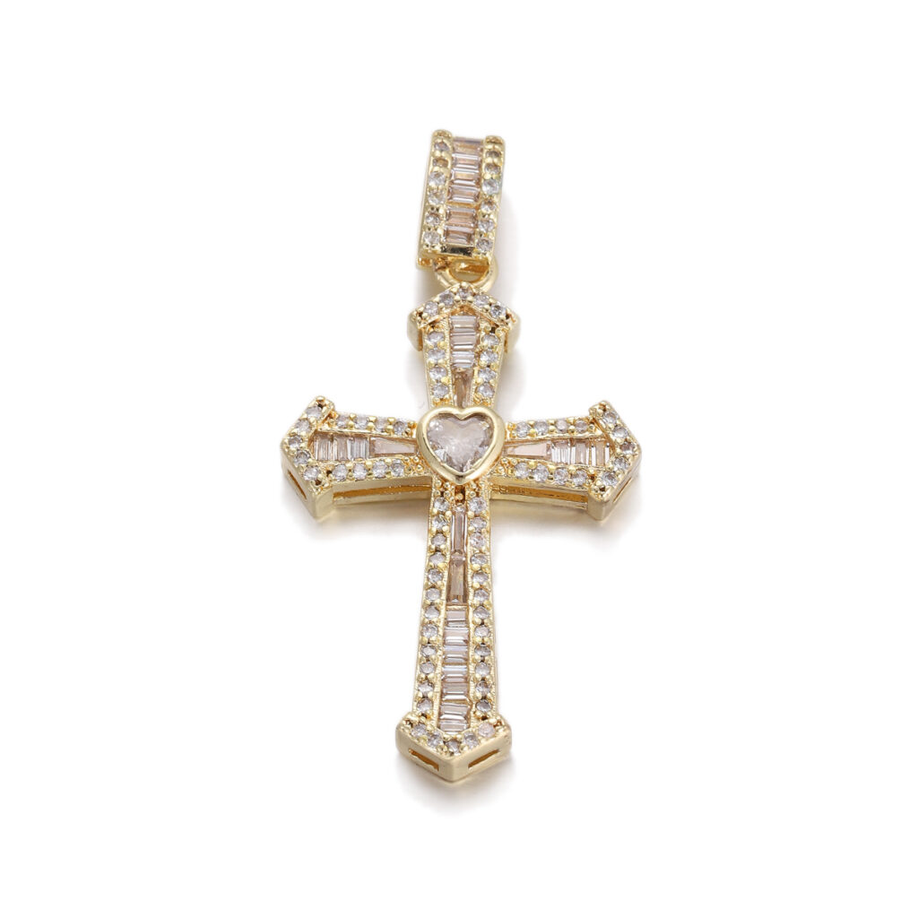 Baguette Crystal Cross Pendant