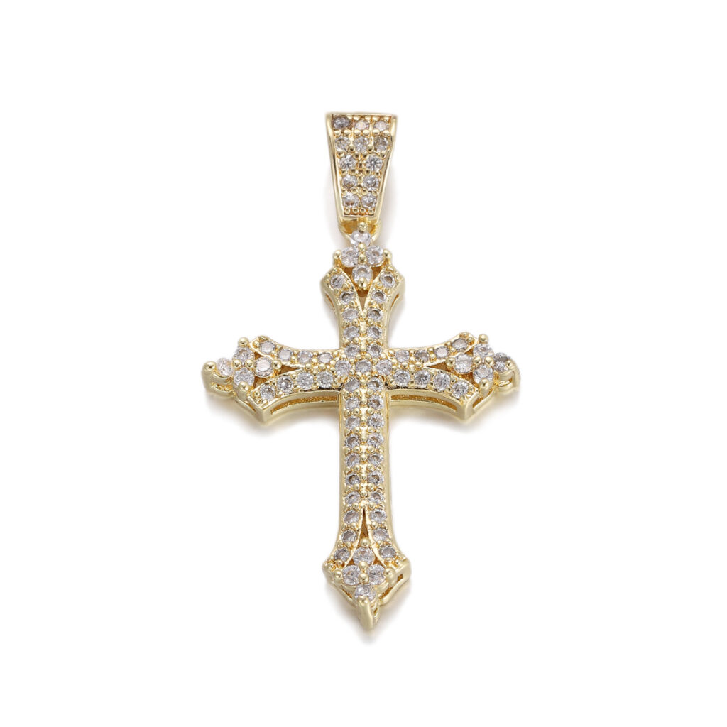 Pointed Crystal Cross Pendant
