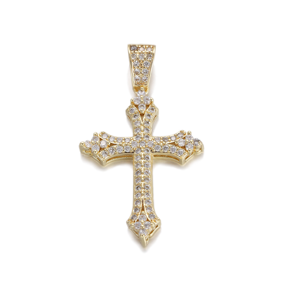 Pointed Crystal Cross Pendant