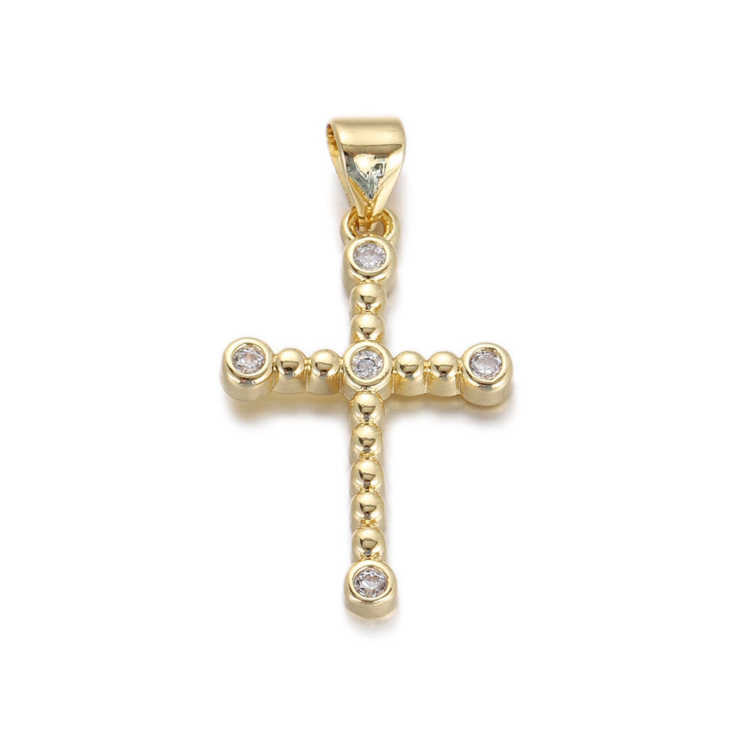 Beaded Crystal Cross Pendant