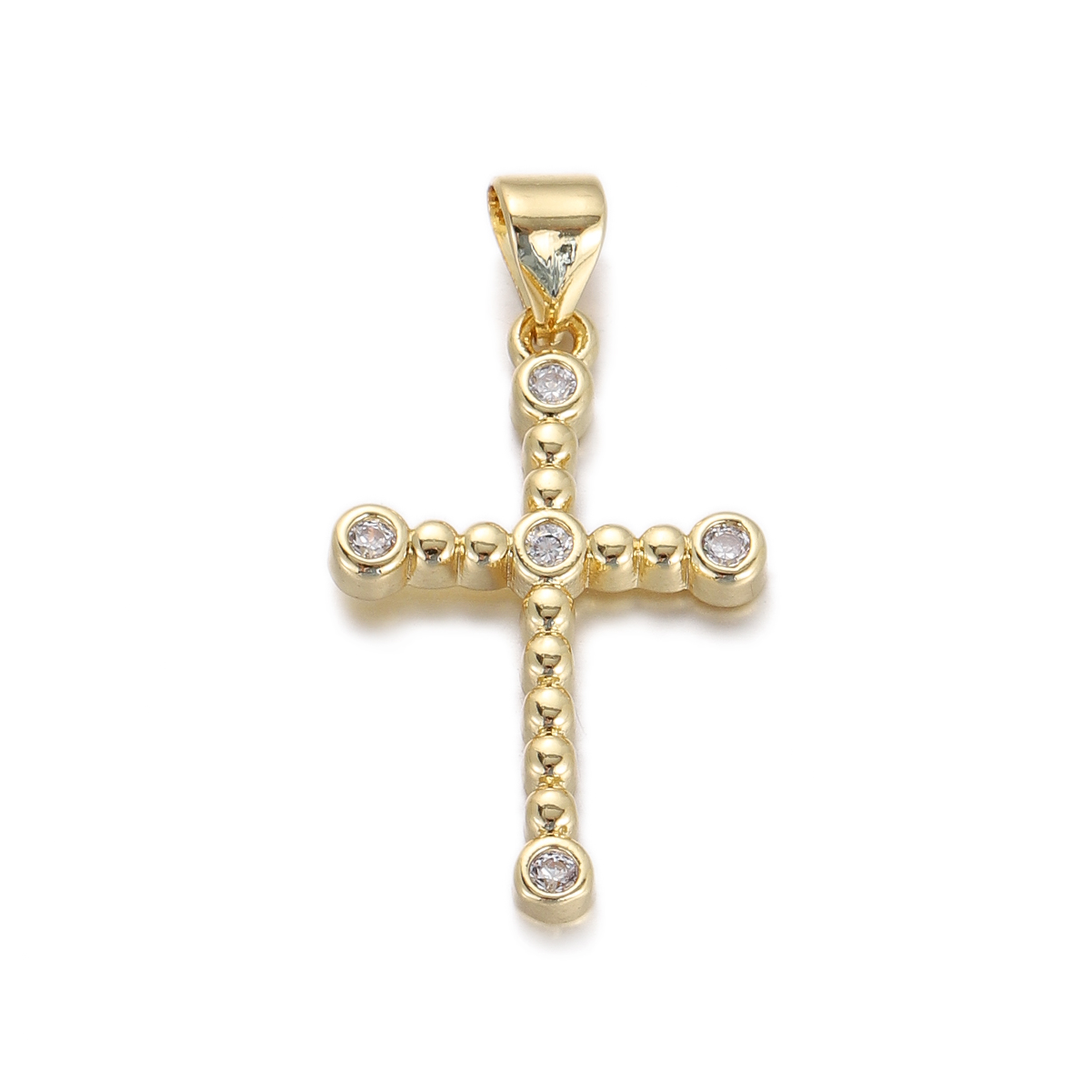 Beaded Crystal Cross Pendant