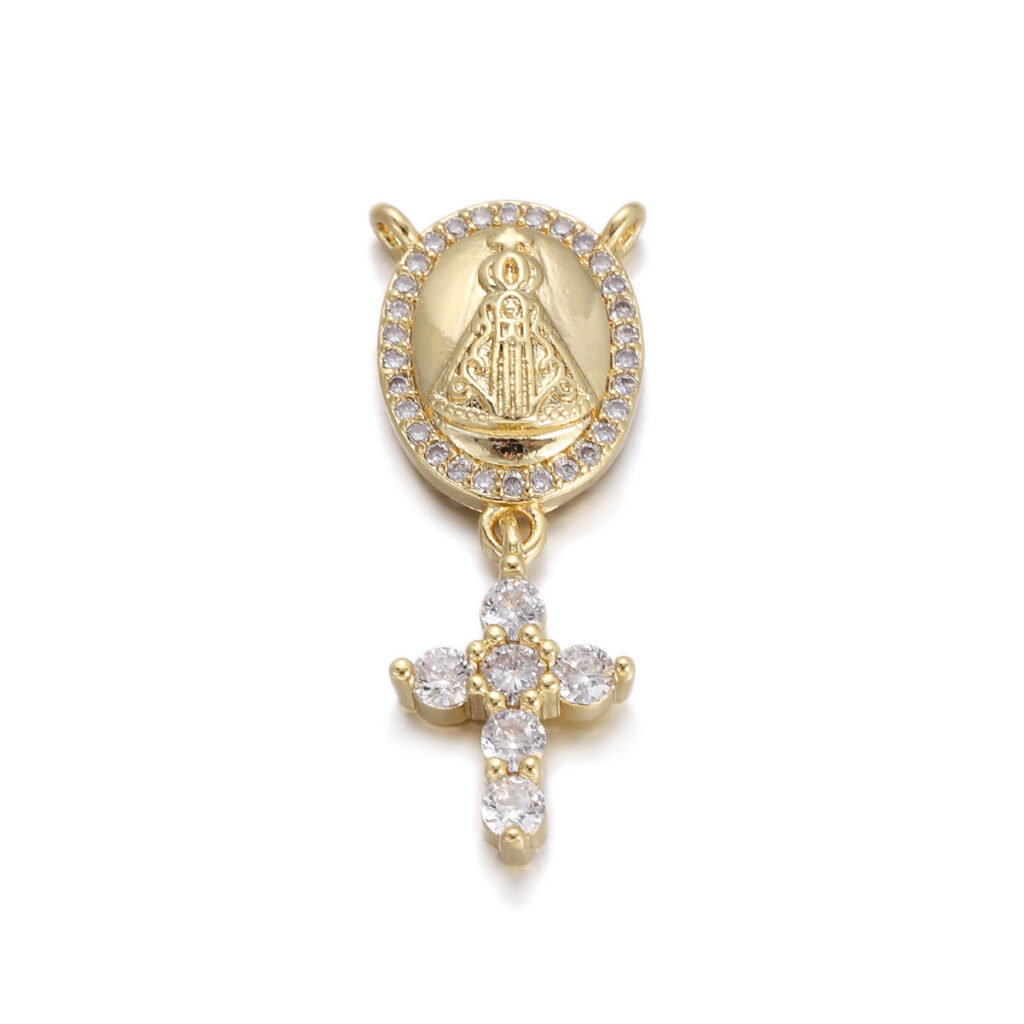 Oval Sacred Figure Cross Pendant