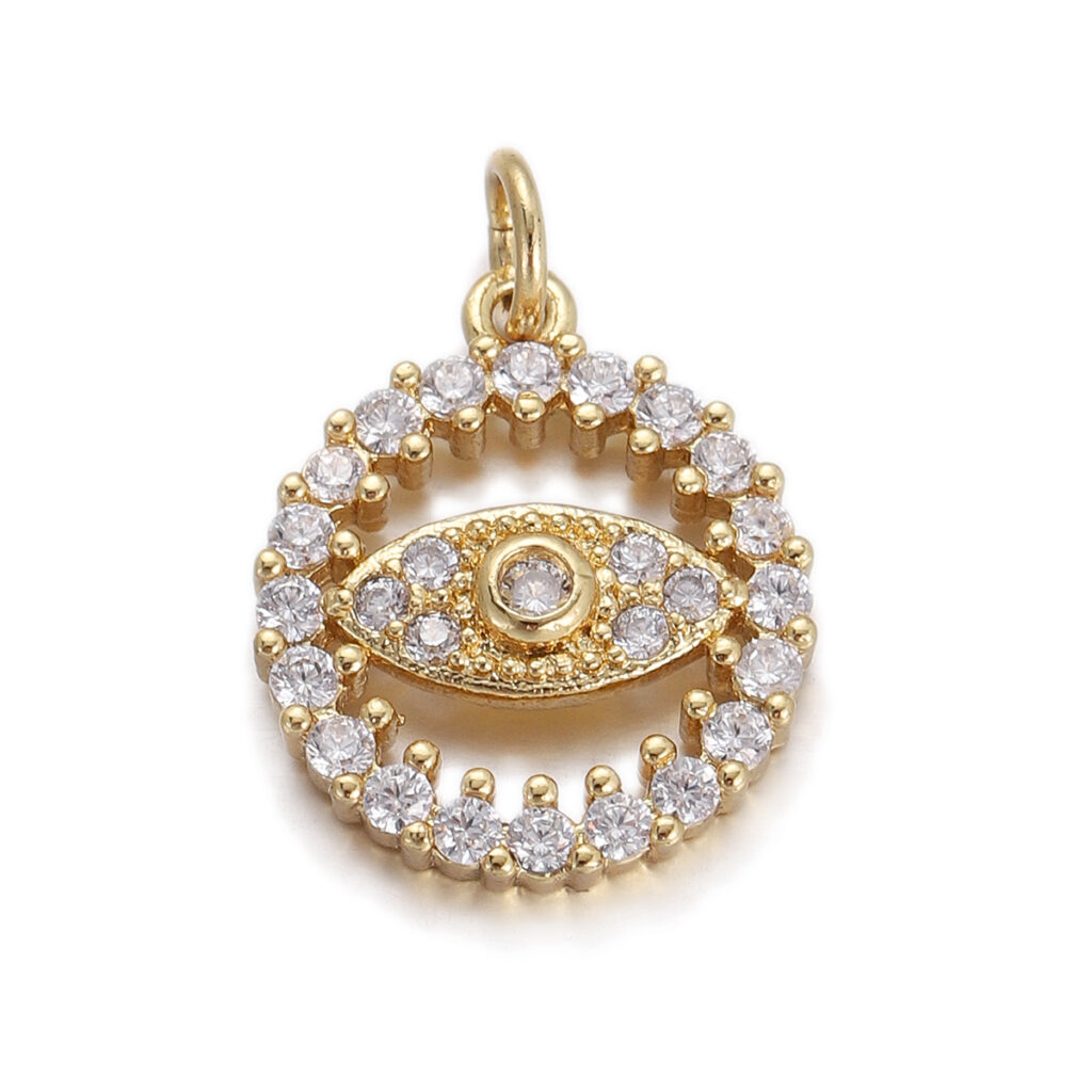 Crystal Evil Eye Halo Pendant