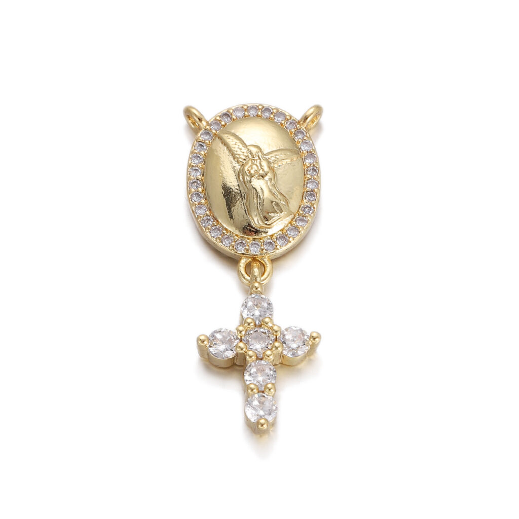 Oval Guardian Medal Cross Pendant