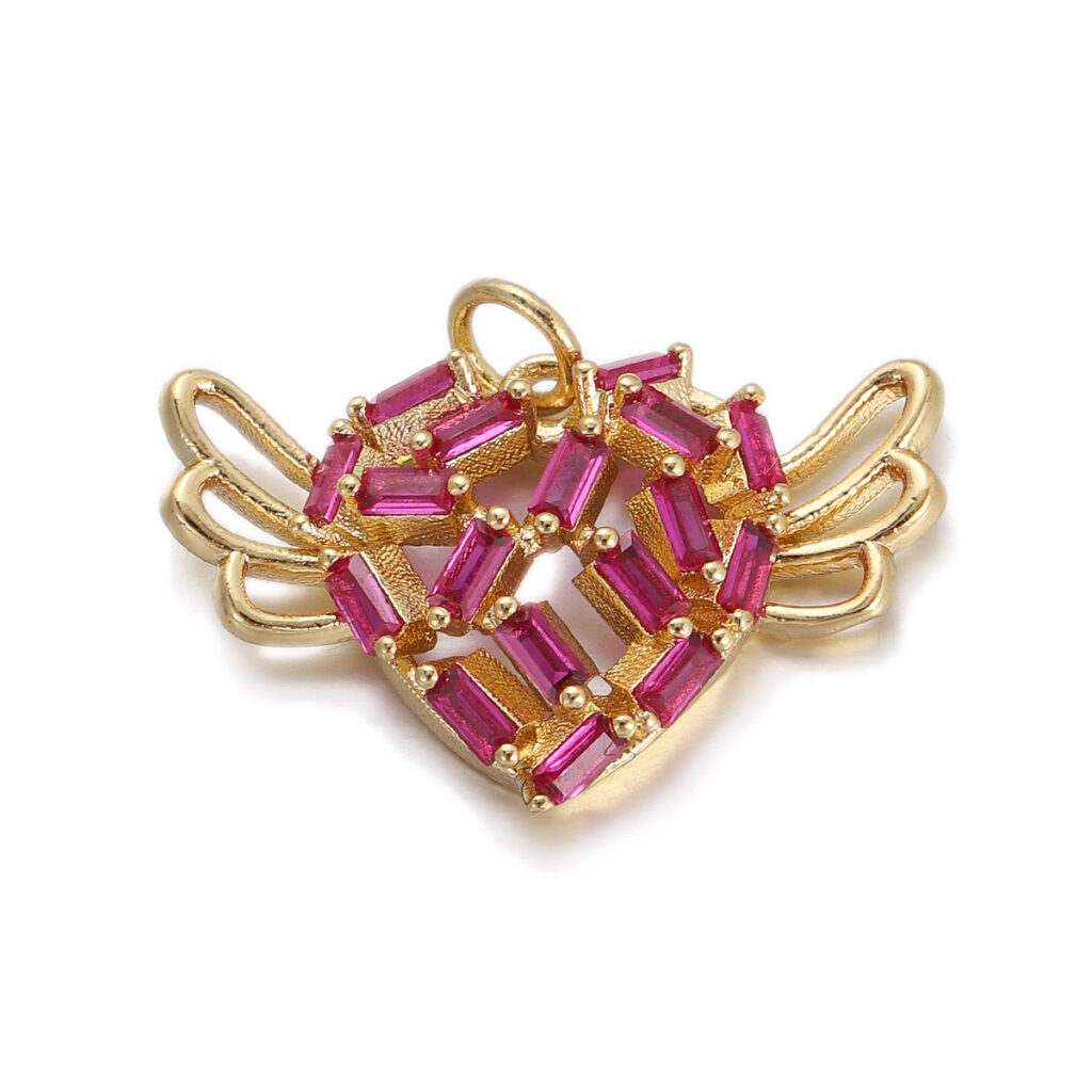 Ruby Winged Heart Pendant