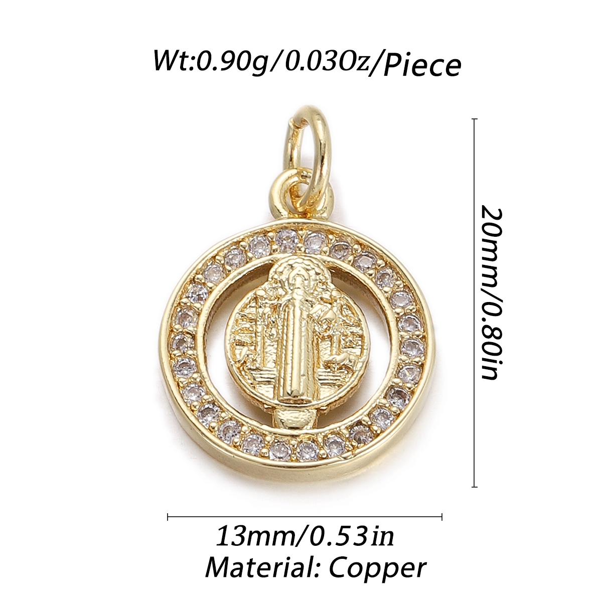Crystal Sacred Medal Pendant size and measurements