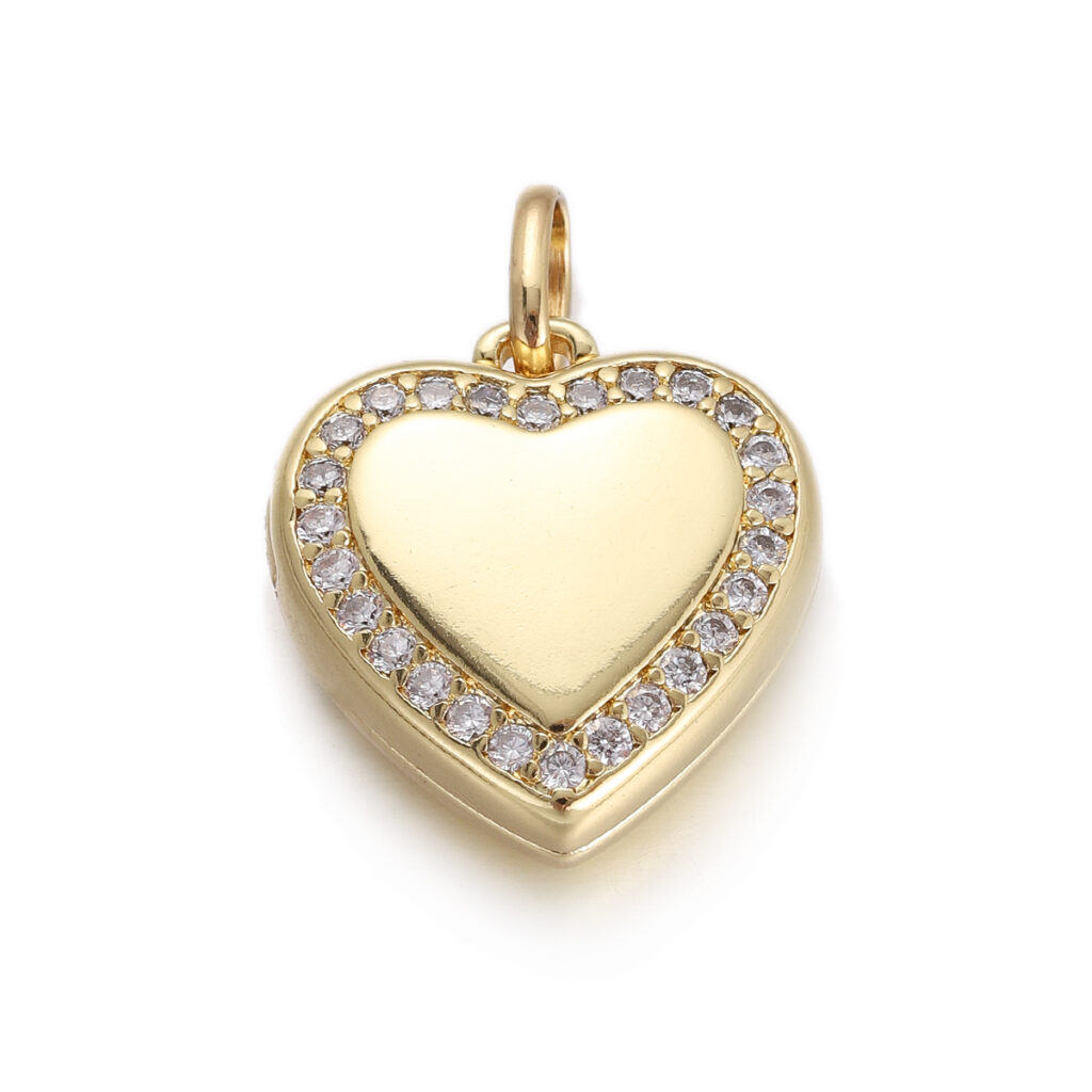 Crystal Halo Heart Locket Pendant