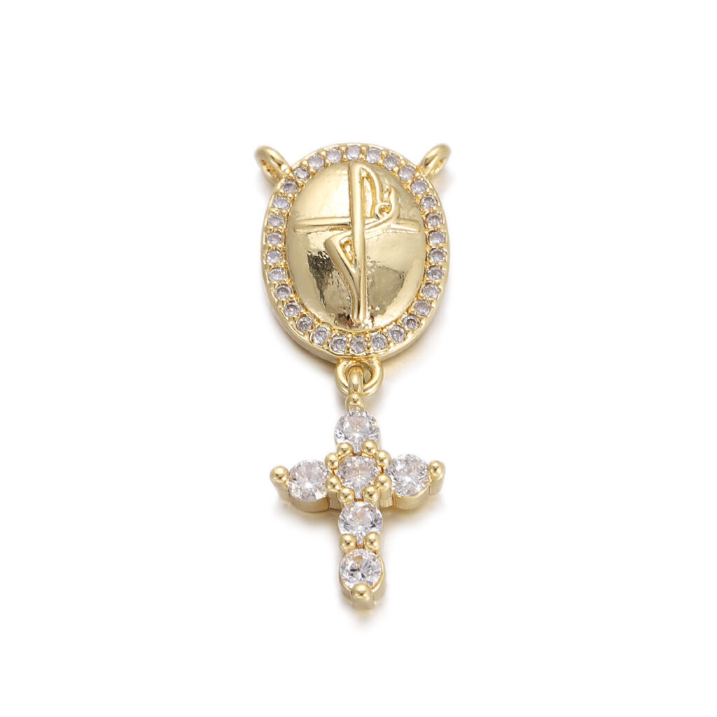 Oval Cross Medal Pendant