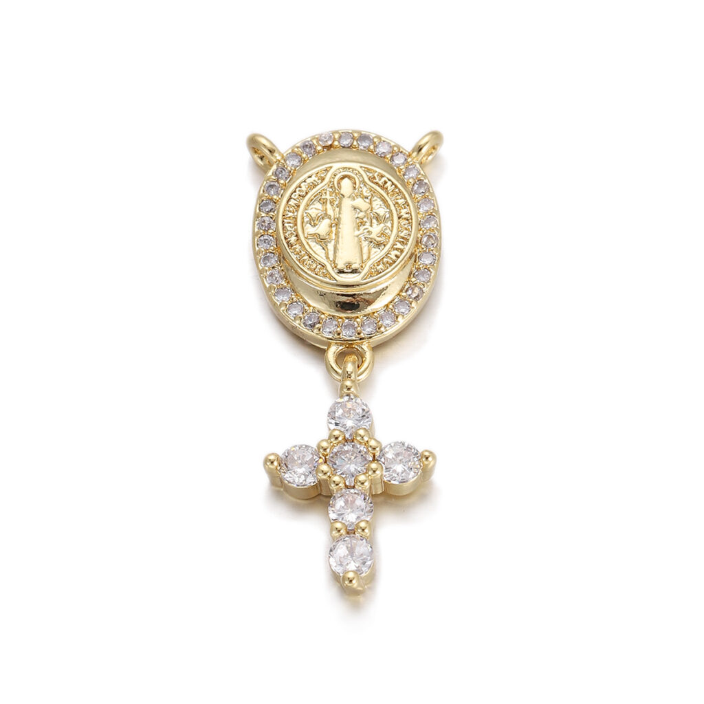 Oval Anchor Medal Cross Pendant