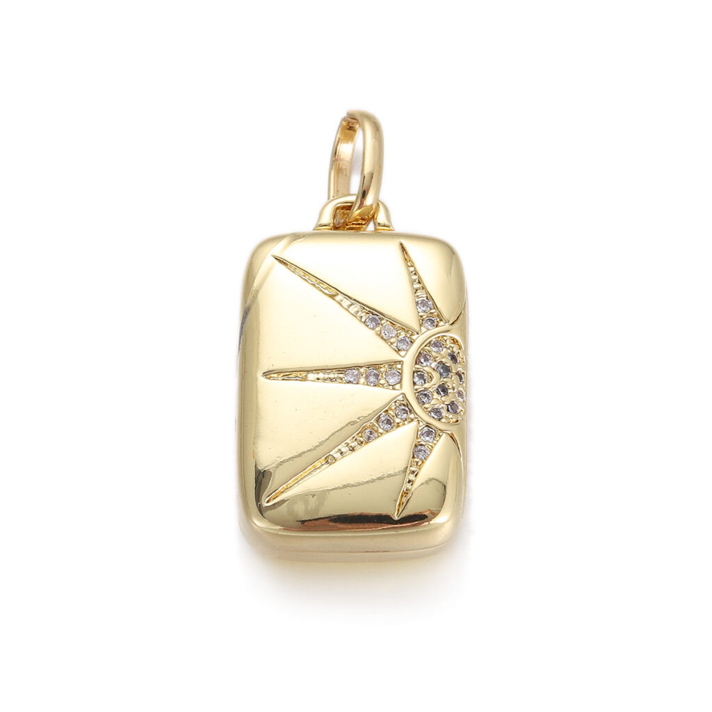 Crystal Sunburst Locket Pendant
