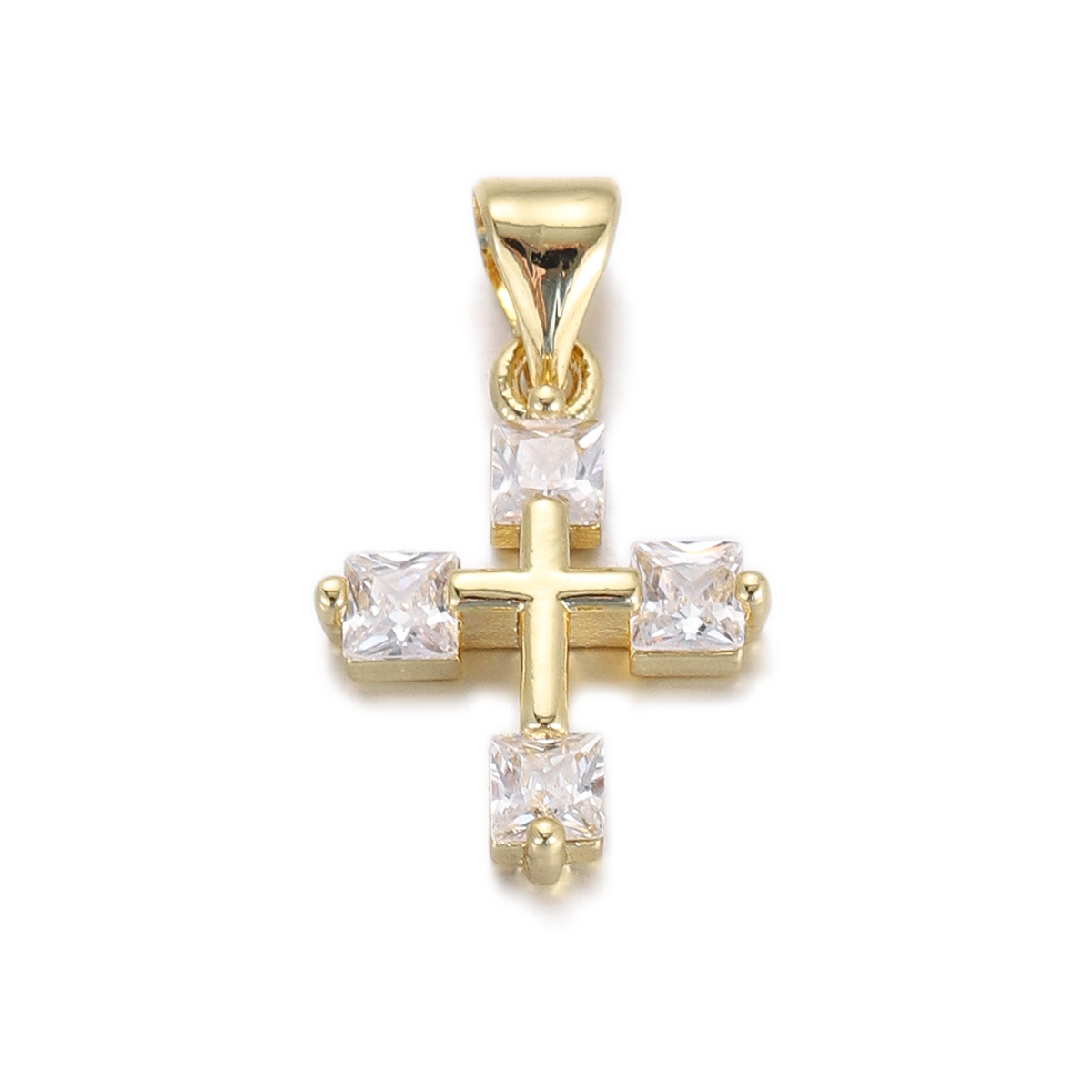 Layered Crystal Cross Pendant