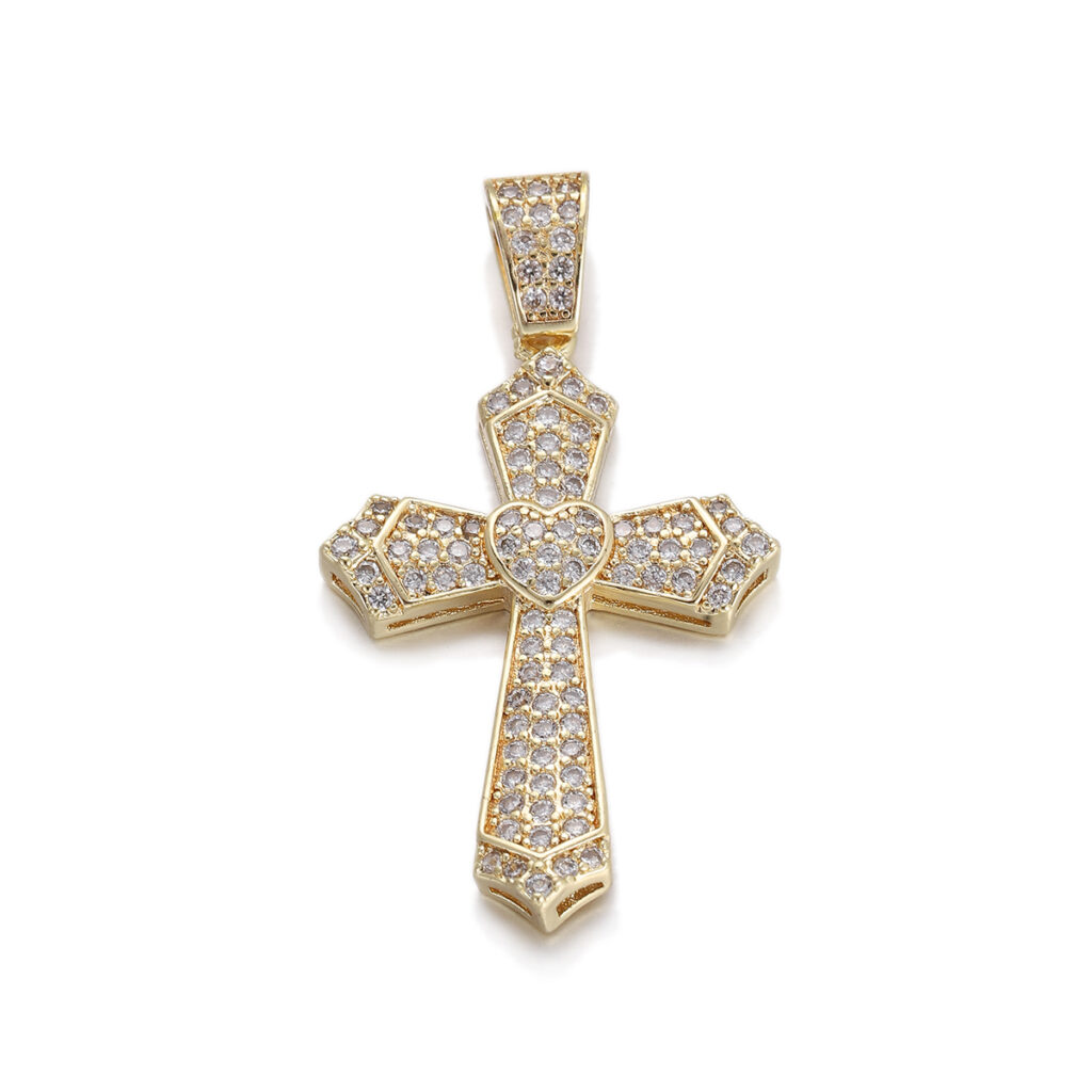 Geometric Crystal Cross Pendant