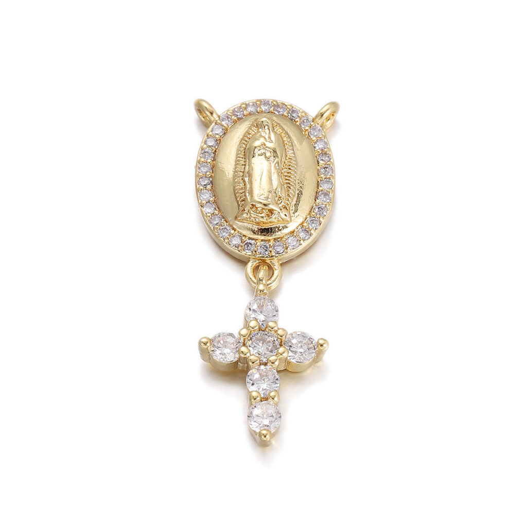 Oval Sacred Figure Cross Pendant