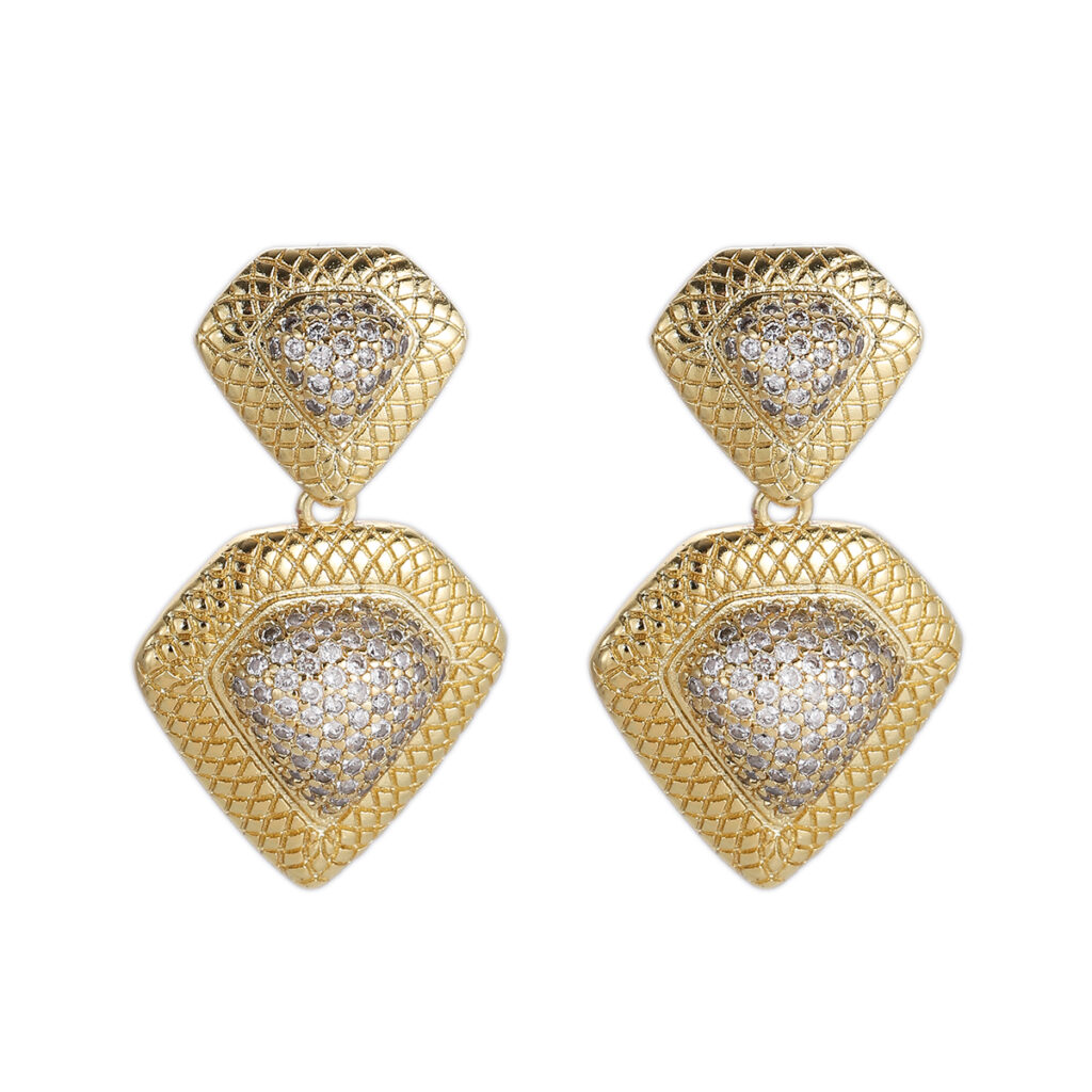 Gold-Tone Heart Drop Earrings