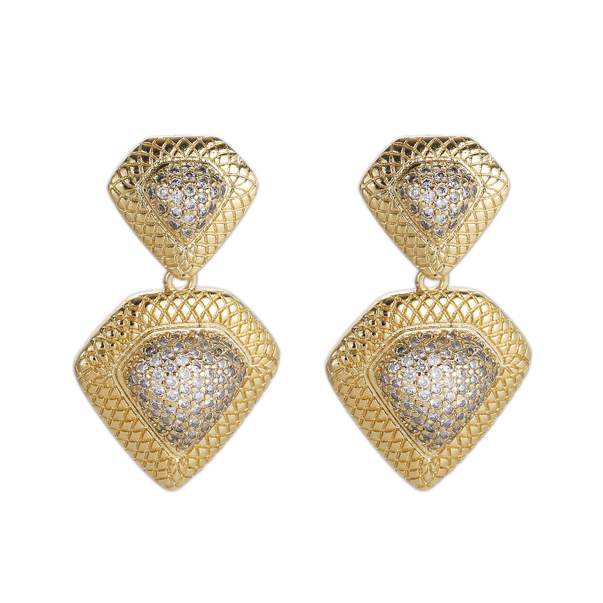 Gold-Tone Heart Drop Earrings