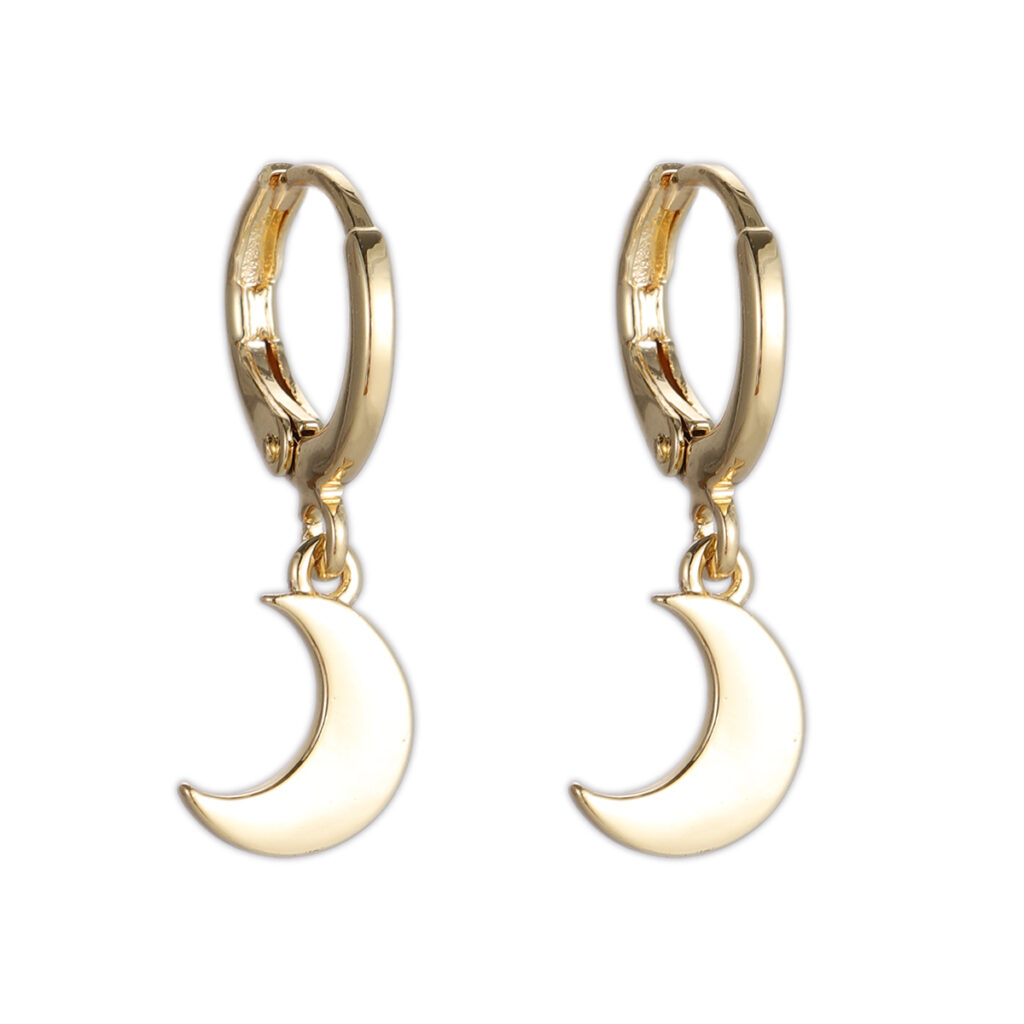 Crescent Moon Huggie Earrings