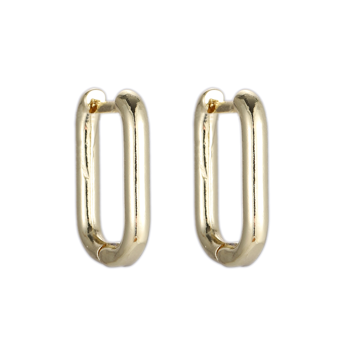 Elongated Oval Huggie Hoops