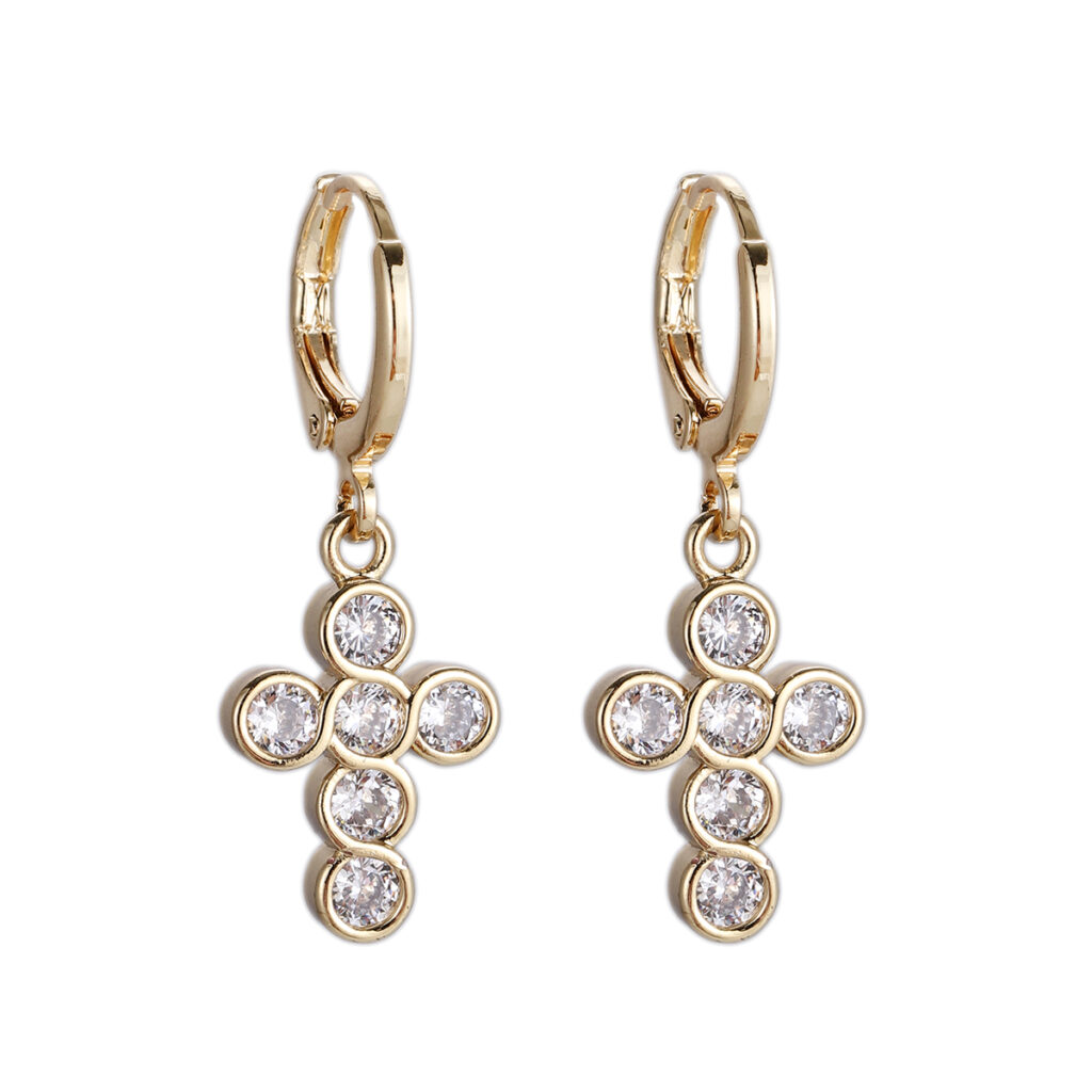Crystal Blossom Huggie Earrings