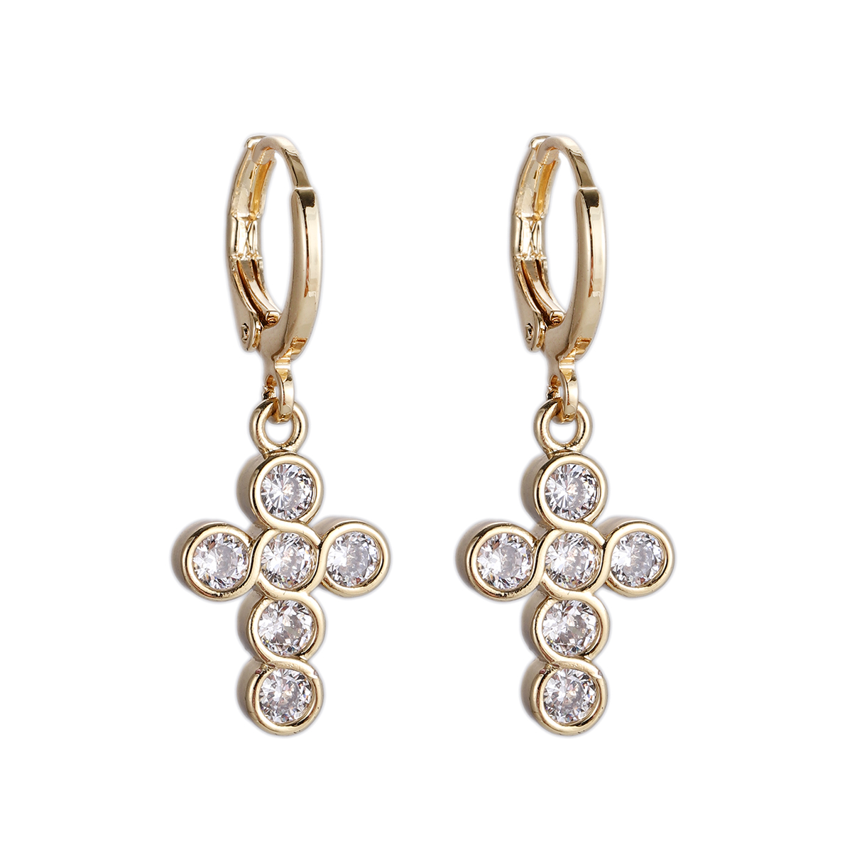 Crystal Blossom Huggie Earrings