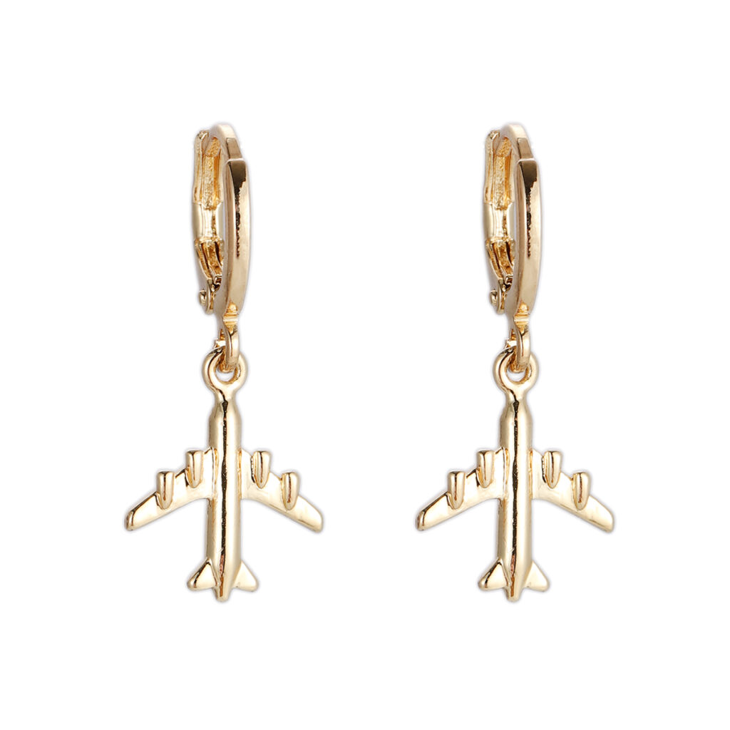 Airplane Huggie Earrings