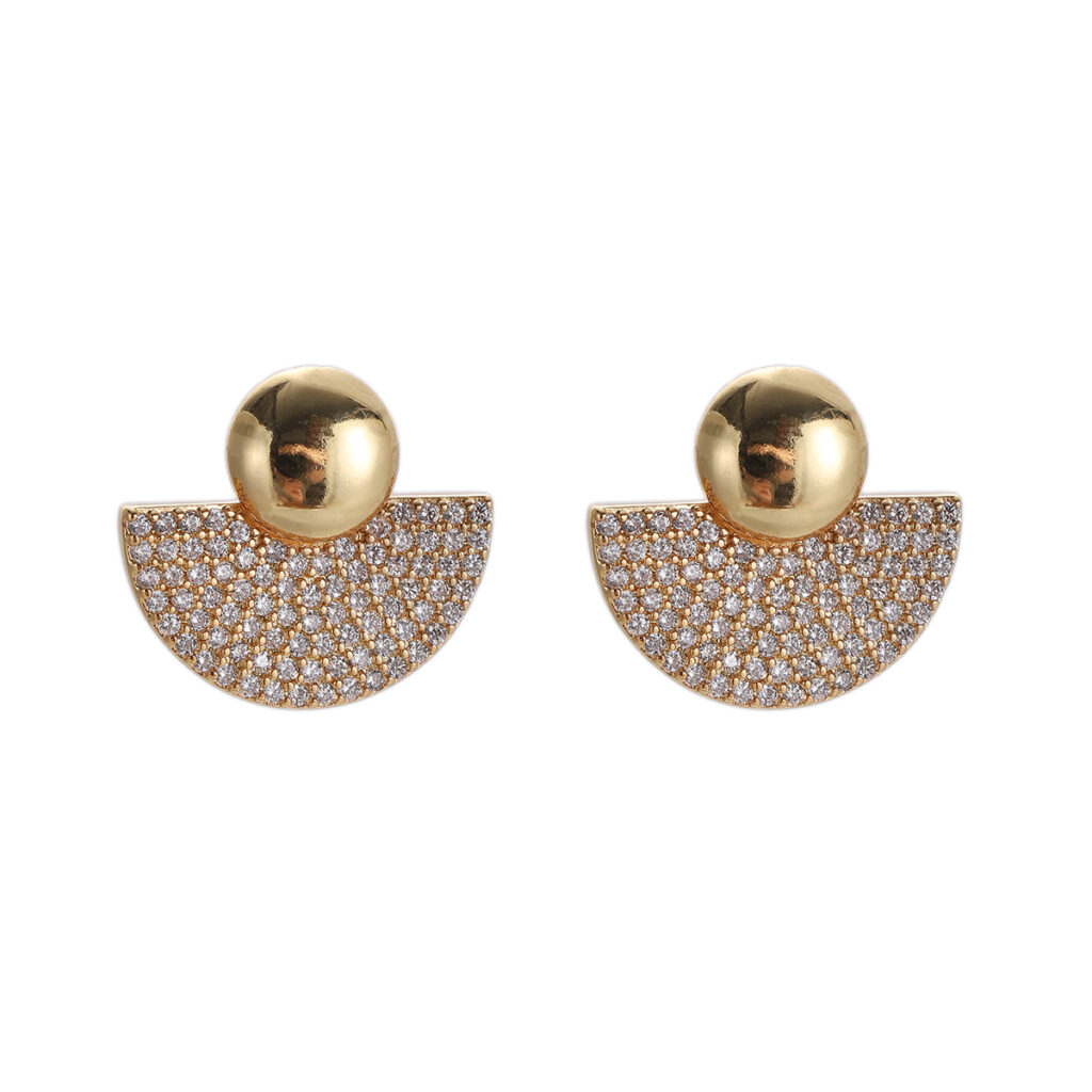 Gold-Tone Fan Jacket Earrings