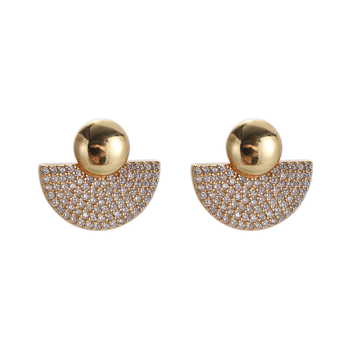 Gold-Tone Fan Jacket Earrings