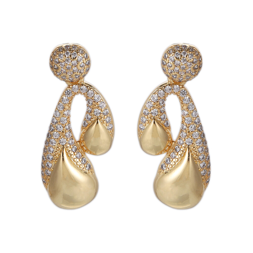Gold-Tone Two-Part Drop Earrings