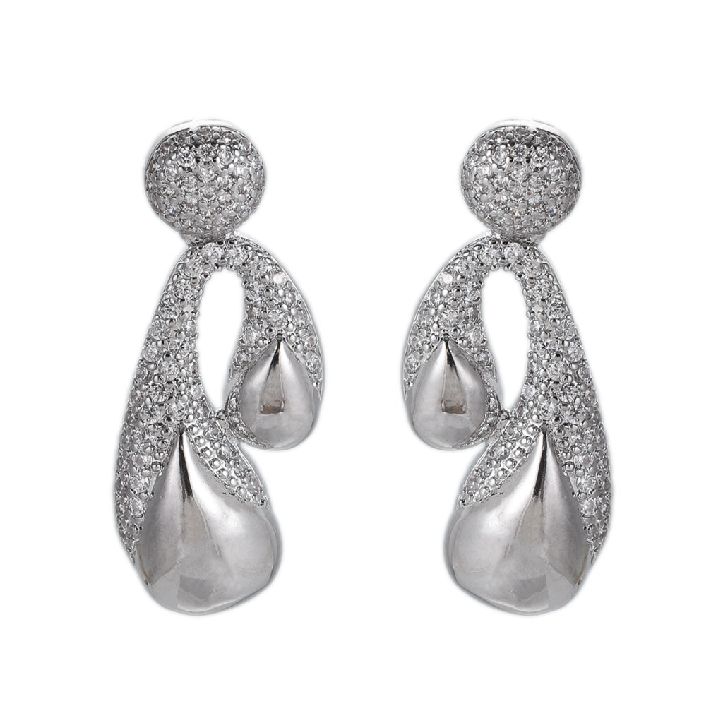 Silver-Tone Two-Part Drop Earrings