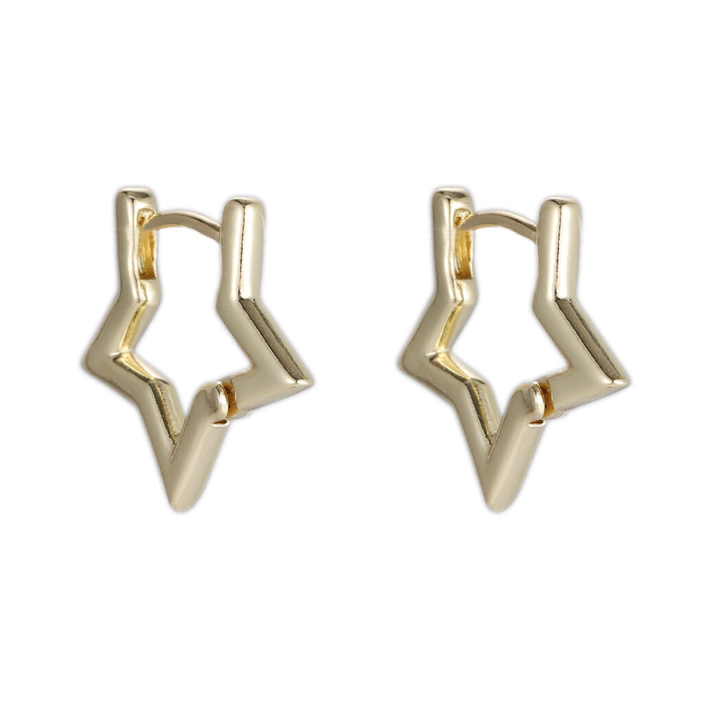 Open Star Huggie Hoops
