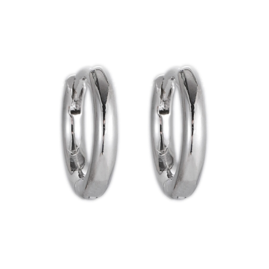 Silver-Tone Twist Huggie Hoops