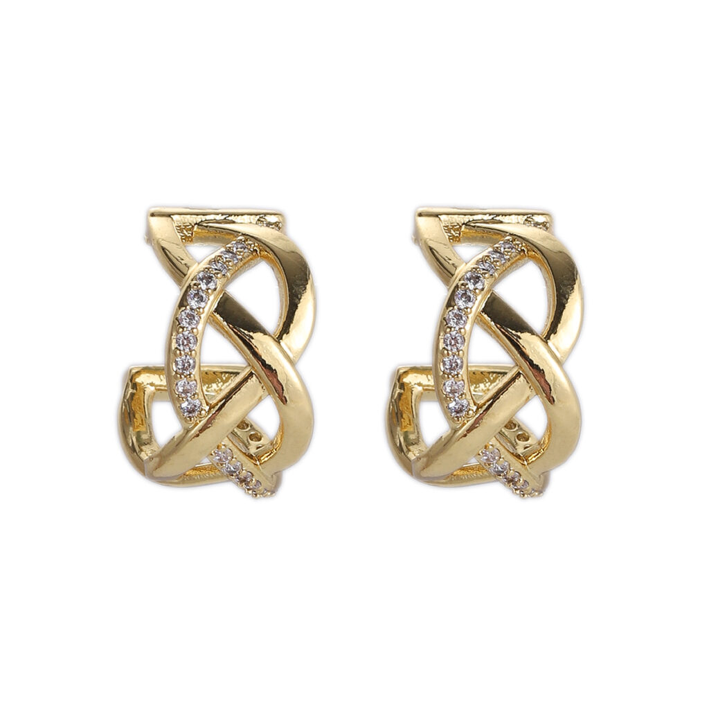 Infinity Knot Crystal Stud Earrings