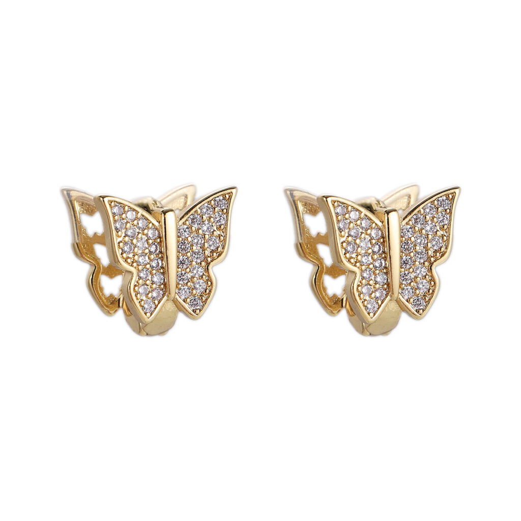 Butterfly Wing Crystal Stud Earrings