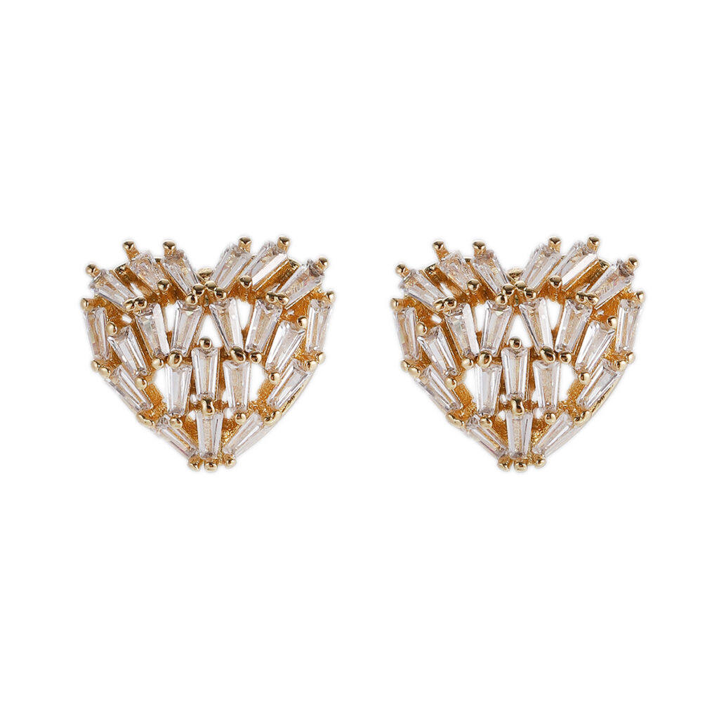 Crystal Fan Stud Earrings