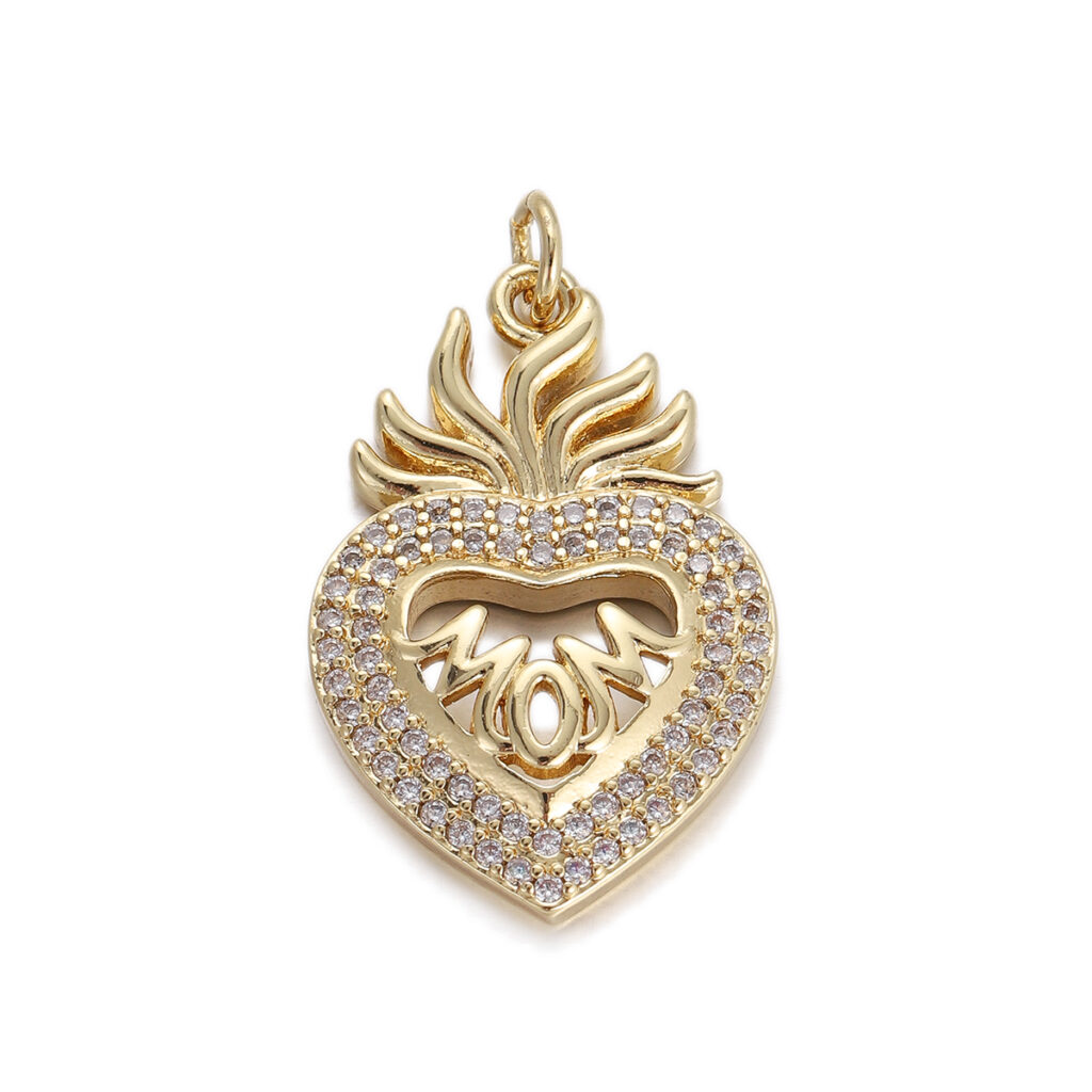 Flaming Heart Eye Pendant